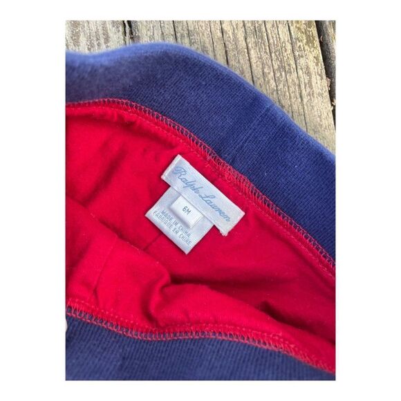 Ralph Lauren Infant Track Pants Red Navy White Sz 6M - Picture 3 of 5